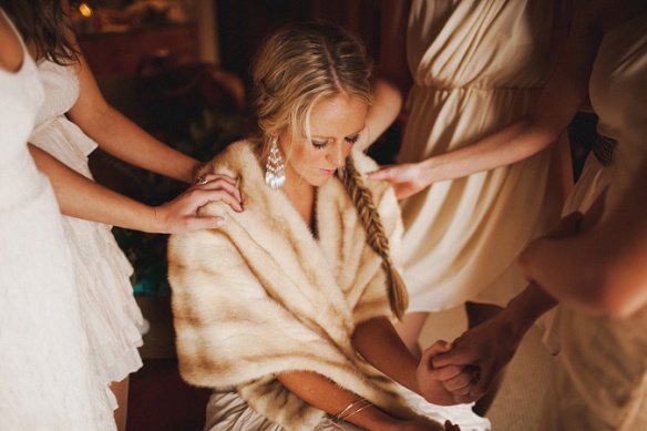 Praying - bride-and-bridesmaids